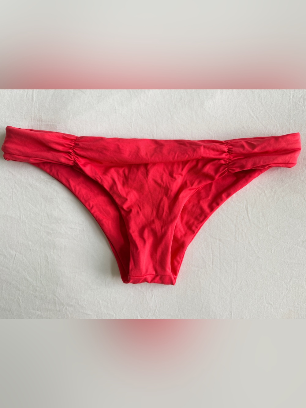 l*space Red Bikini Bottom - Low Rise Ruched Sides